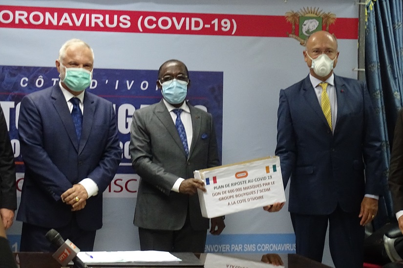 Bouygues et SCDM : un don de 600.000 masques chirurgicaux à la Côte d’Ivoire