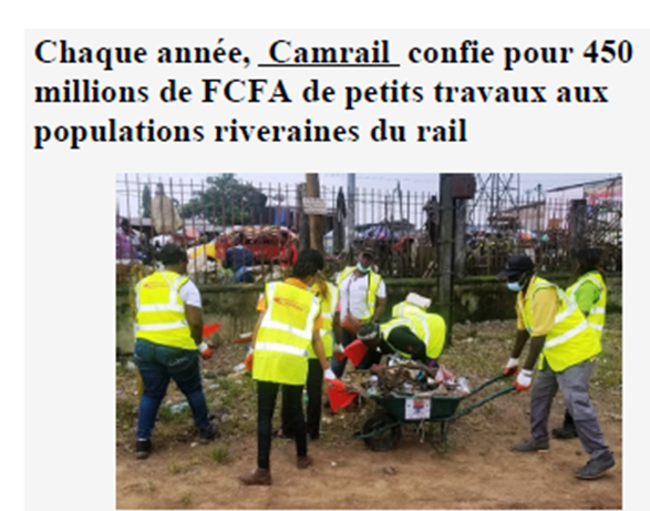 Chaque année, Camrail confie pour 450 millions de FCFA de petits travaux aux populations riveraines du rail