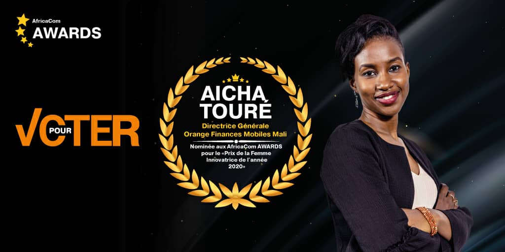 AfricaCom Awards 2020 : Aicha Touré, DG d’Orange Finances Mobiles Mali nommée pour le prix de la Femme Innovatrice de l’année 2020 !