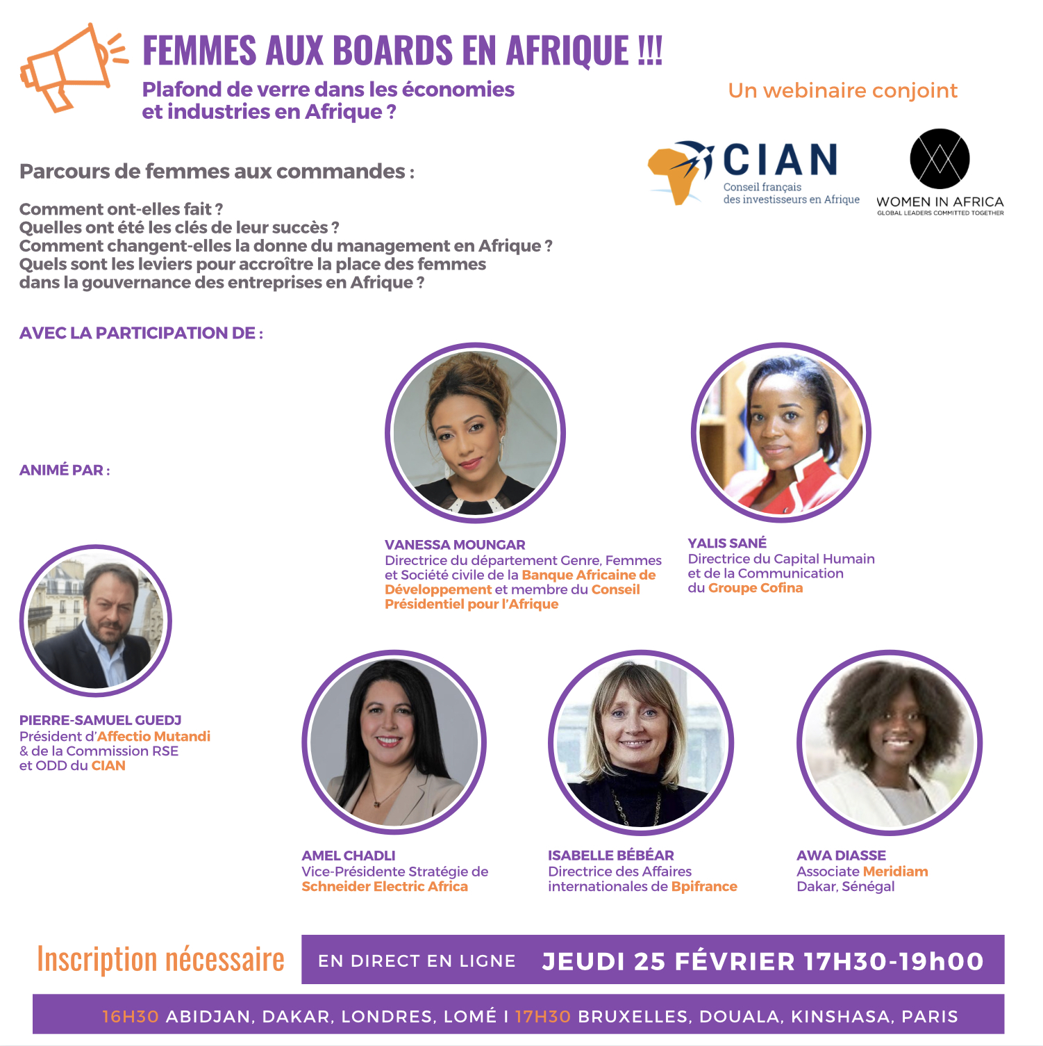 LE REPLAY !!! Femmes aux Boards en Afrique, un webinar conjoint du CIAN et de WIA