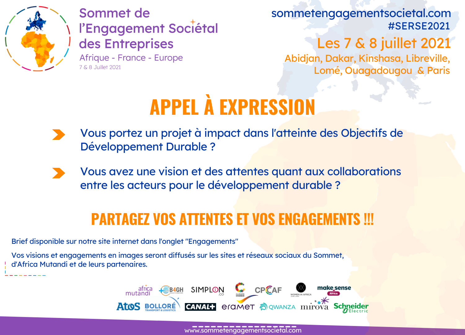Partagez vos visions, initiatives et attentes dans le cadre du Sommet !!!