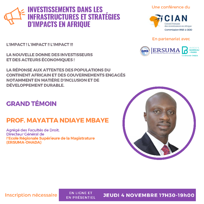 Professeur Mayatta Ndiaye Mbaye, directeur de l’ERUSMA-OHADA, Grand témoin lors du prochain rendez-vous dédié aux Investissements et Stratégies d’Impact