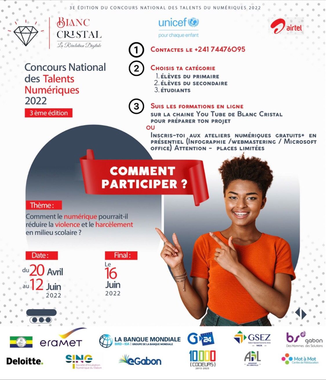 Blanc Cristal : Ouverture des inscriptions au concours des Talents Numériques au Gabon