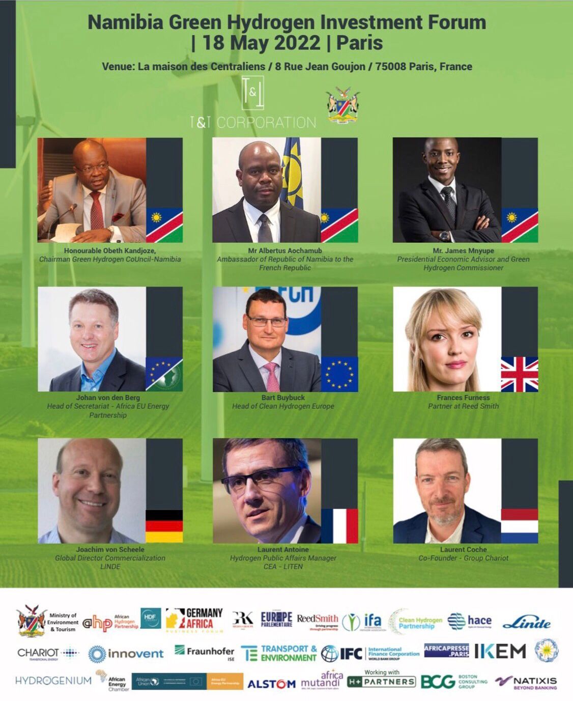 Africa Mutandi partenaire du Namibia Green Hydrogen Investment Forum, rendez-vous le 18 mai à Paris !!!