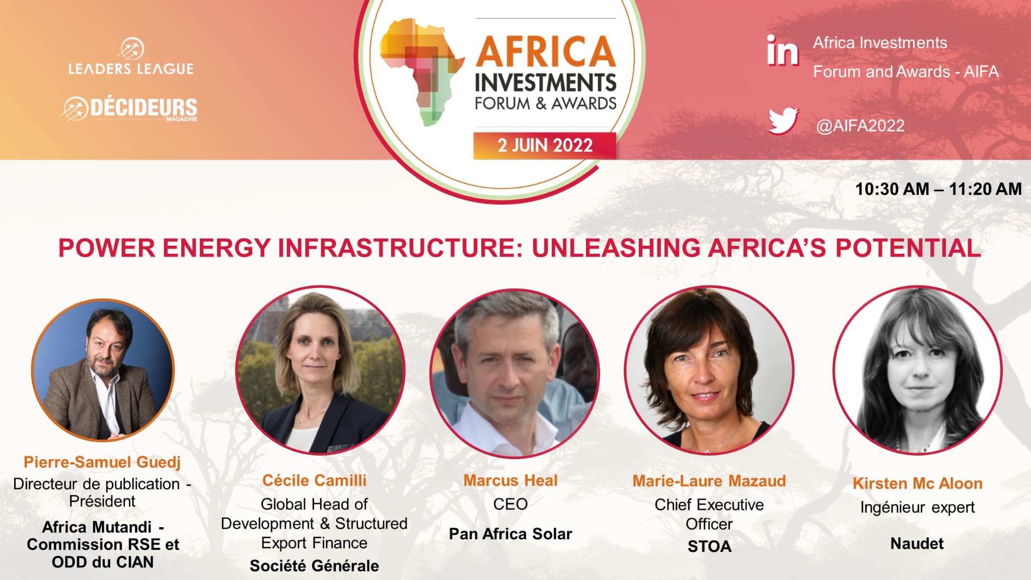 Affectio Mutandi animera le panel sur les infrastructures énergétiques en Afrique le 2 juin 2022 lors de l’AIFA
