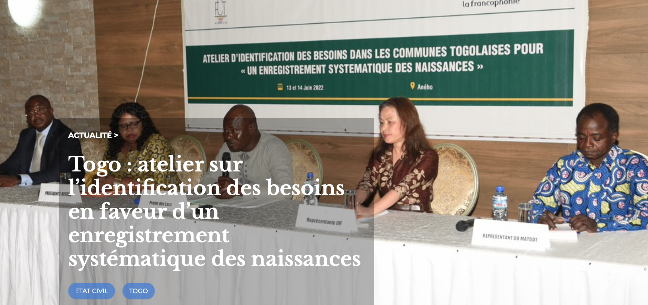 Togo : l’OIF a organisé un atelier sur l’identification des besoins en faveur de l’enregistrement systématique des naissances