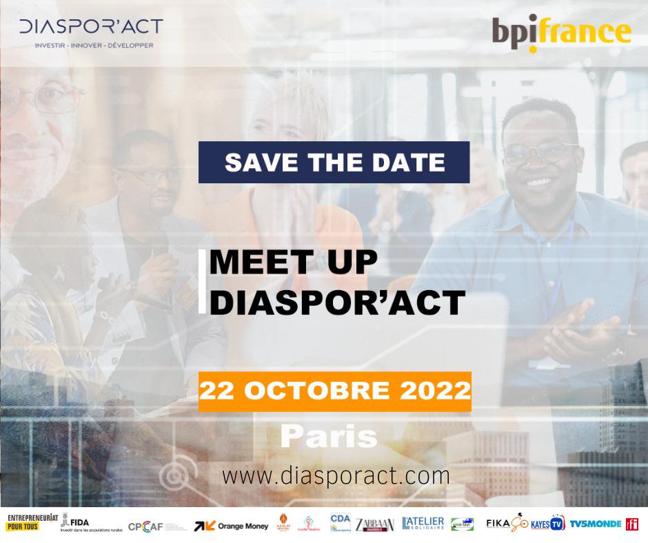 La 2e édition du Meet up Diaspor’act se tiendra le 22 octobre 2022 à Paris !