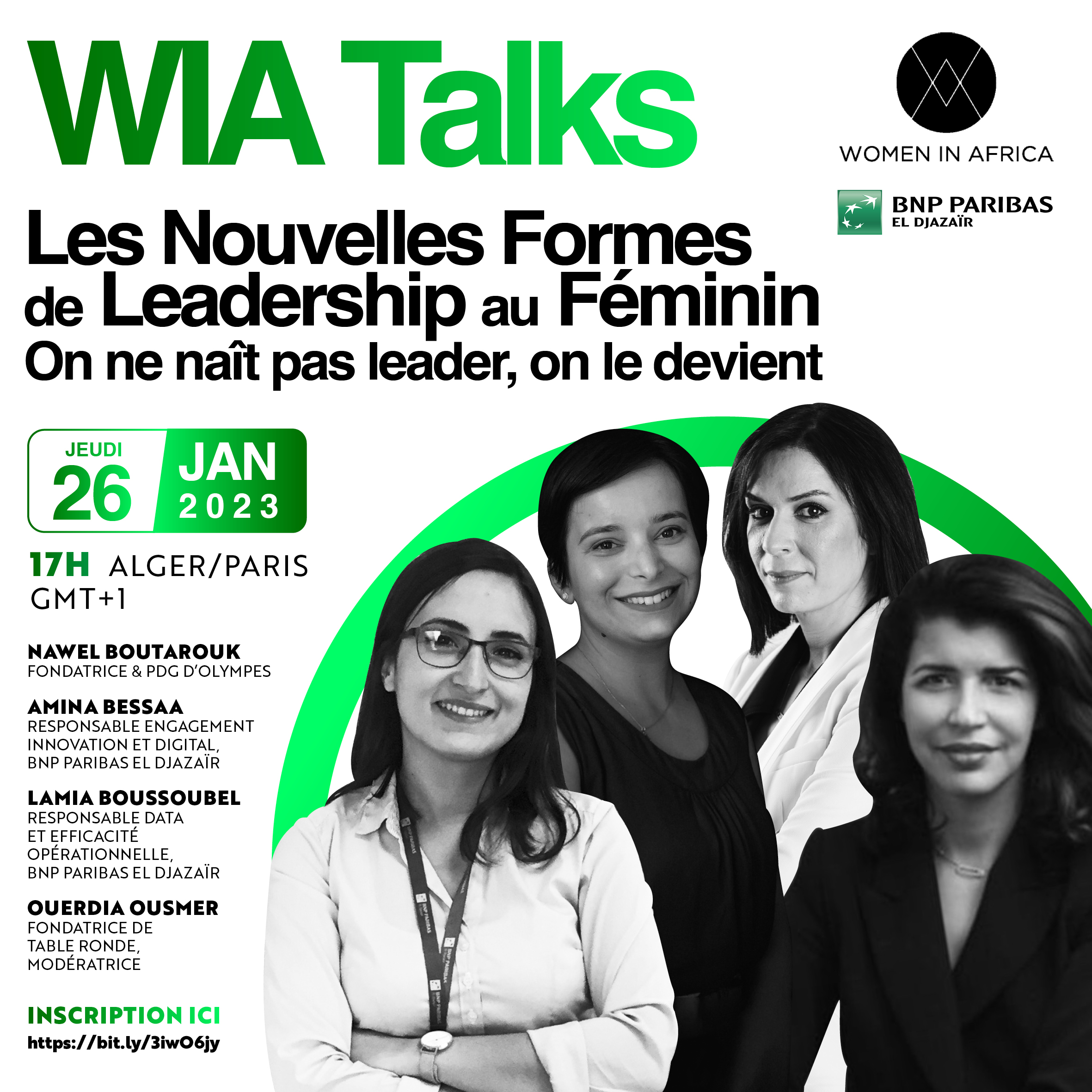 WIA Talks – Les Nouvelles Formes de Leadership au Féminin: « On ne naît pas leader, on le devient » en partenariat avec BNP Paribas El Djazaïr]