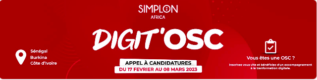 Appel à candidatures jusqu’au 8 mars: Digit’OSC un projet de Simplon Africa