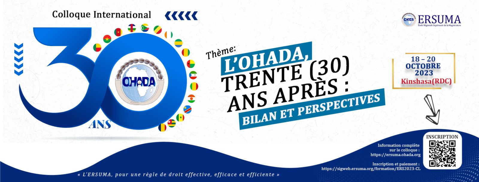 Colloque international « 30 ans de L’OHADA », Kinshasa – Affectio Mutandi interviendra sur le thème des investissements directs & des risques pays