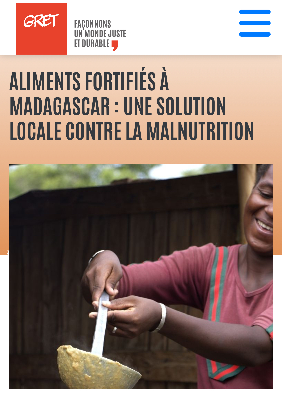 Actu GRET | Aliments fortifiés à Madagascar : une solution locale contre la malnutrition