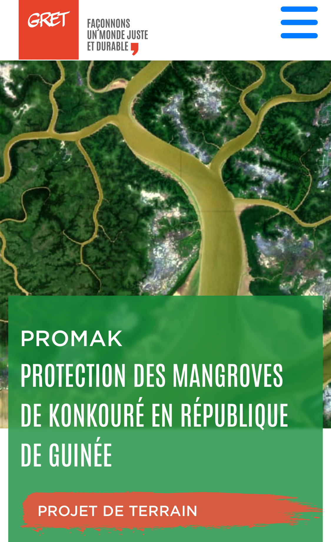 Projet Gret | Protéger les mangroves de Konkouré via une gouvernance partagée, un appui aux filières durables et un parc national urbain, en République de Guinée