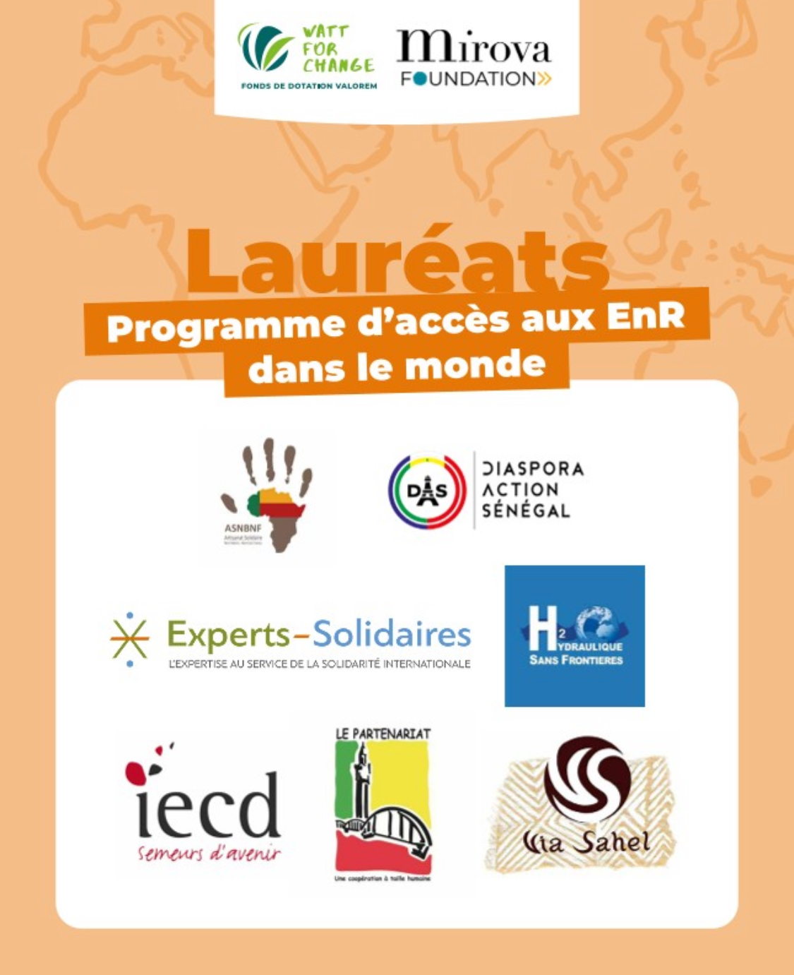 Mirova Foundation et Watt For Change ont sélectionné 7 nouveaux projets en faveur de la promotion des énergies vertes en Afrique Mirova Foundation et Watt For Change ont sélectionné 7 nouveaux projets en faveur de la promotion des énergies vertes en Afrique