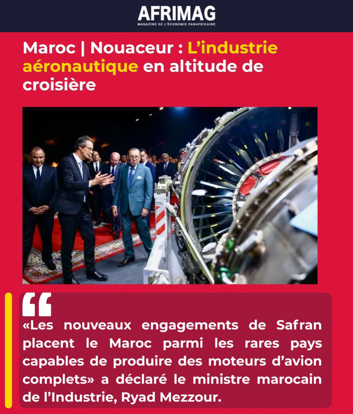 Maroc| Nouaceur : L’industrie aéronautique en altitude de croisière avec Safran Maroc| Nouaceur : L’industrie aéronautique en altitude de croisière avec Safran