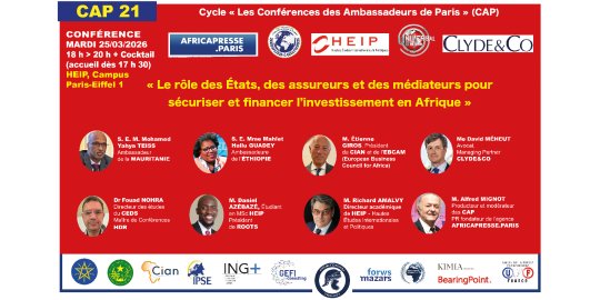 25/03, Paris – XXIe Conférence des Ambassadeurs de Paris : « Rôle des États, des assureurs et médiateurs pour sécuriser et financer l’investissement »