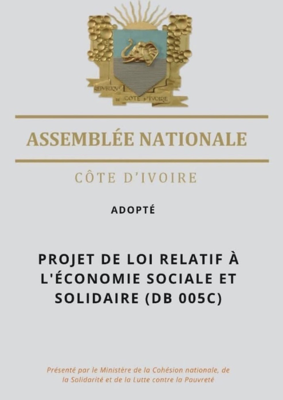 Économie Sociale et Solidaire en Côte d&rsquo;Ivoire : le projet de loi adopté à l’unanimité en Commission