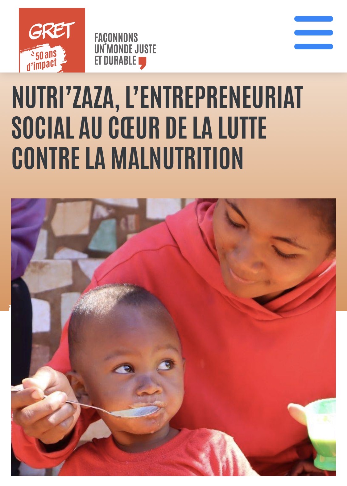 Actu GRET | Nutri’zaza, l’entrepreneuriat social au cœur de la lutte contre la malnutrition