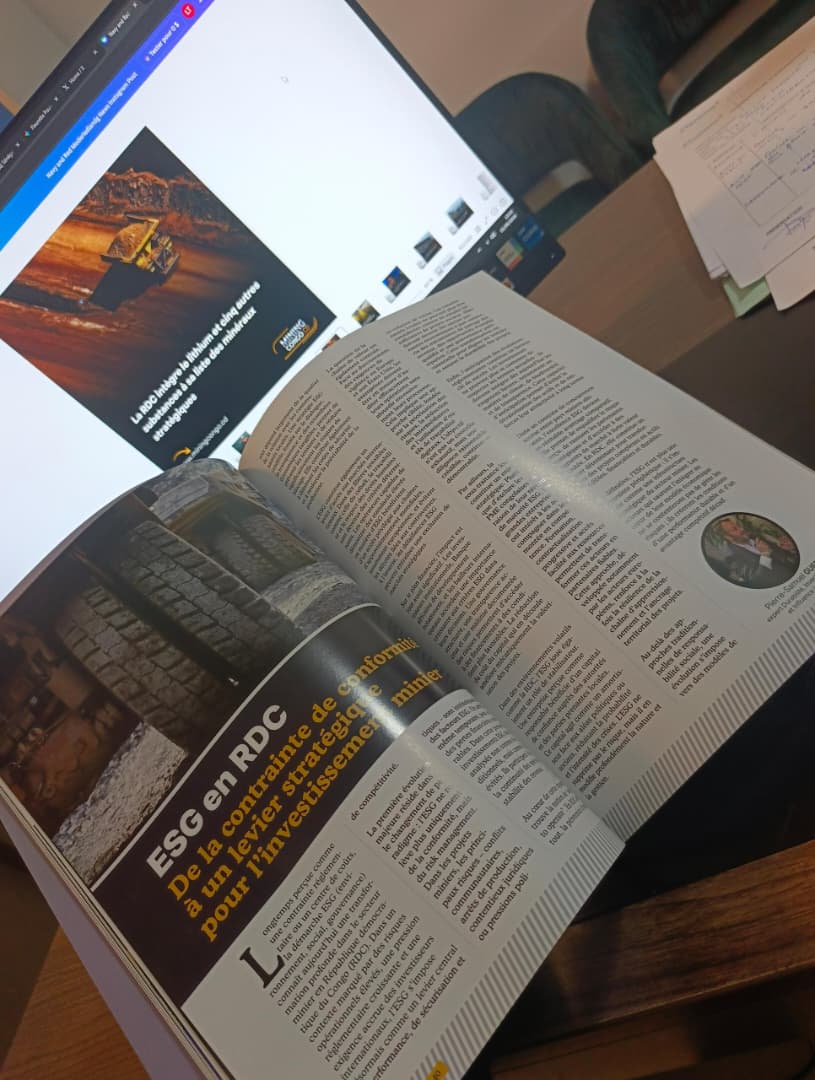 « ESG en RDC : De la contrainte de conformité au levier de performance pour l&rsquo;investissement minier » – dans le magazine Miningcongo.cd