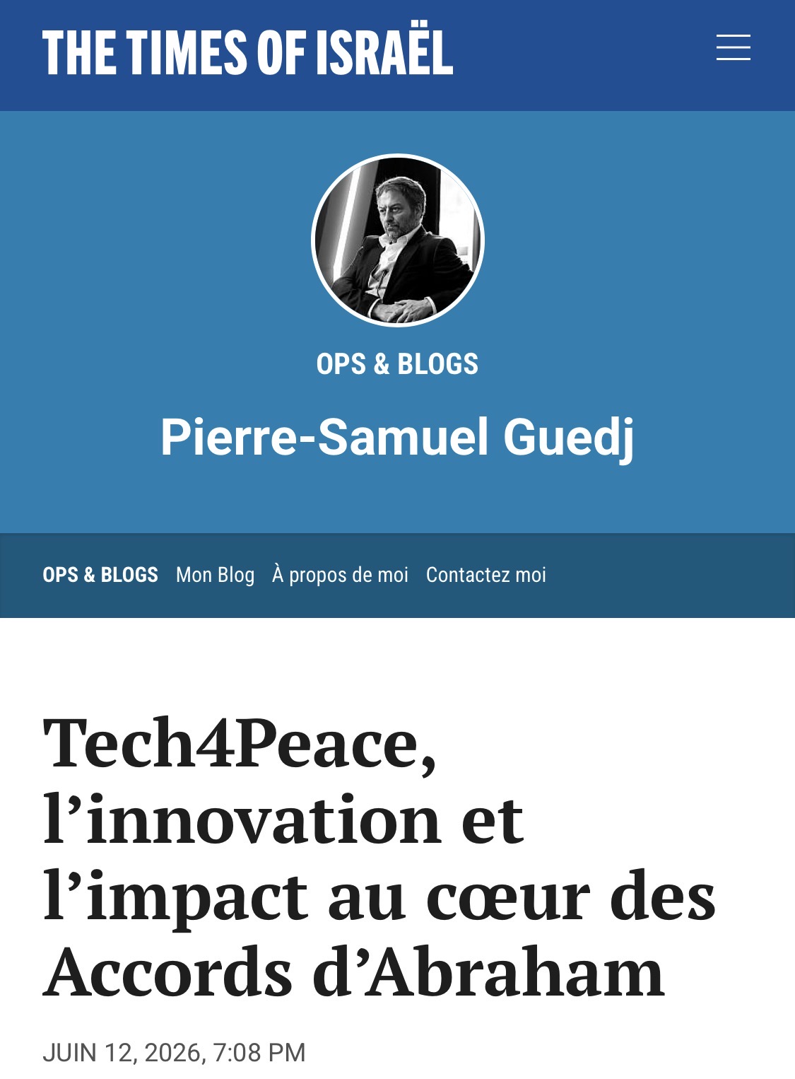 Tech4Peace, l&rsquo;innovation et l&rsquo;impact au cœur des Accords d&rsquo;Abraham – The Times of Israël