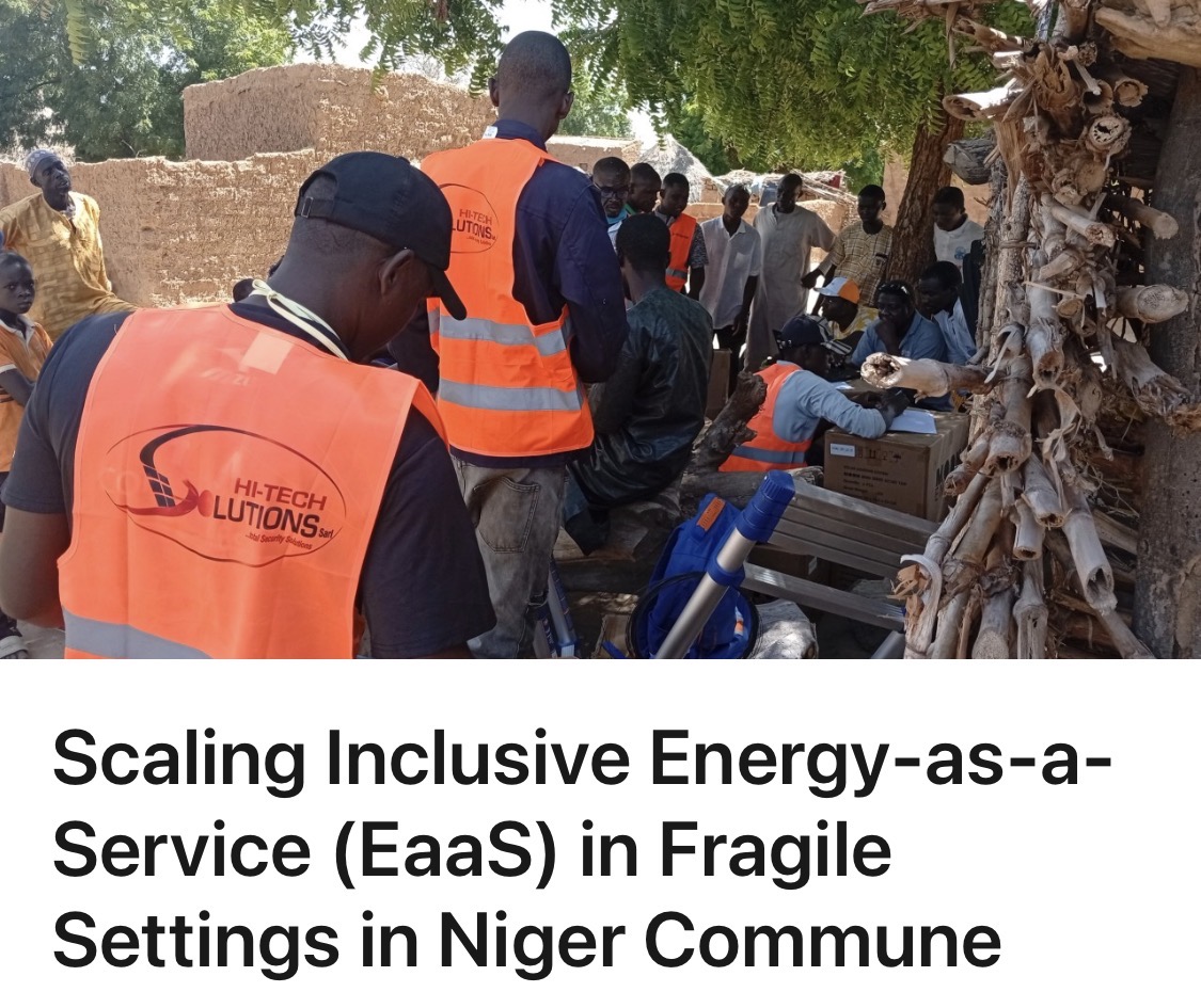 Déployer à plus grande échelle le modèle inclusif « Énergie en tant que service » (EaaS) dans des contextes fragiles au Niger