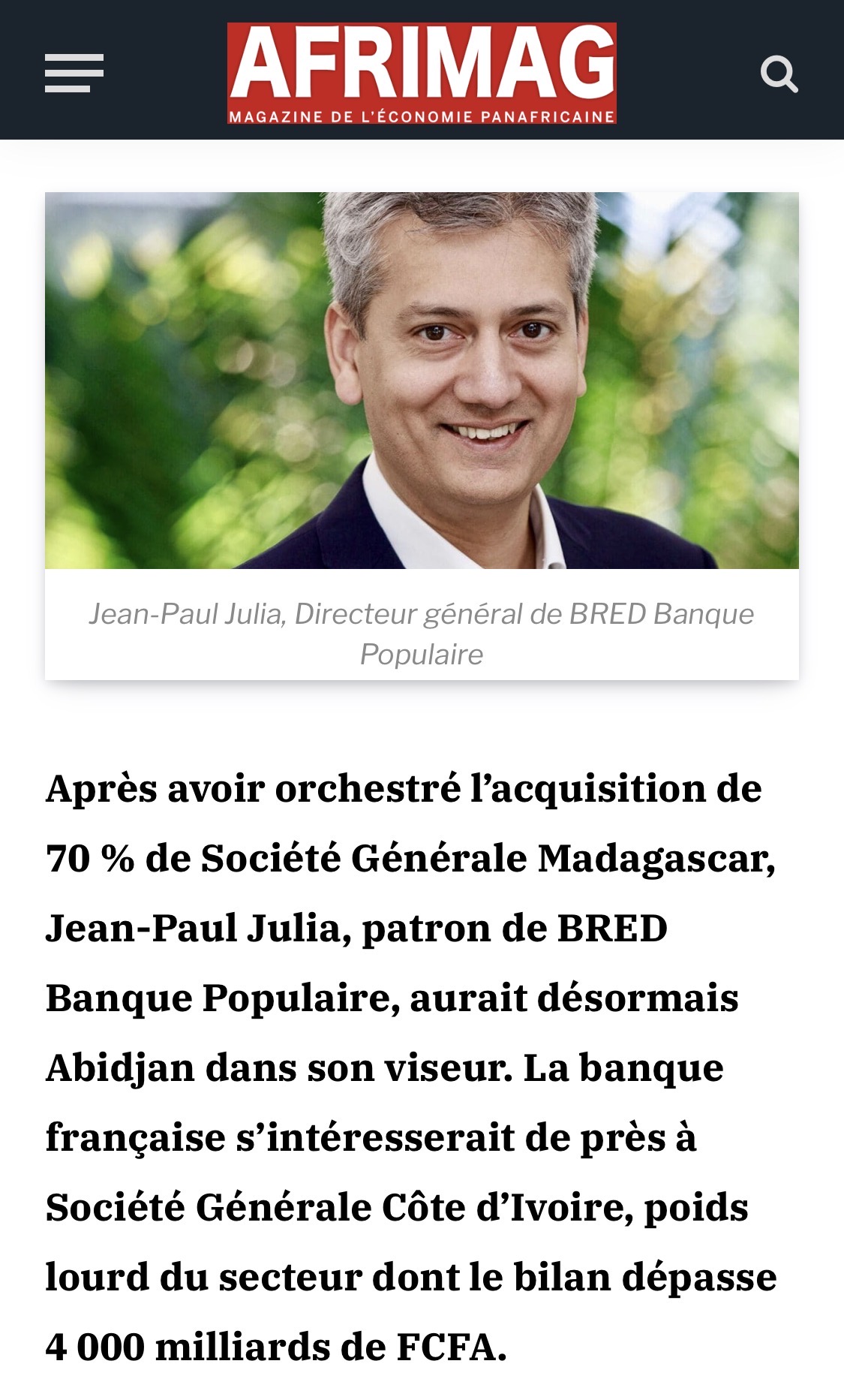 Côte d&rsquo;Ivoire | Banque : BRED vise Abidjan après Madagascar